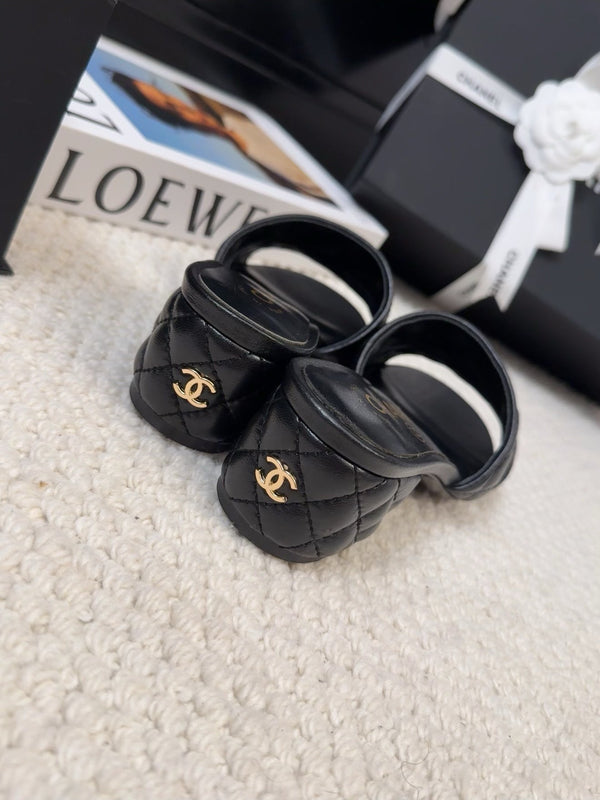 CC 25C Mule Sandal 45mm Open Heel Black Lambskin 233496