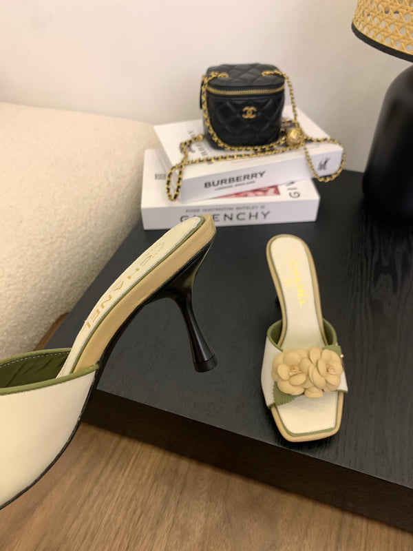 CC 25 Mules Green White Lambskin 288772