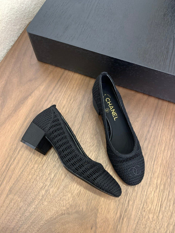 CC 25p Tacco da ballerina 50mm Rafia nera