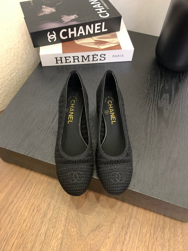 CC 25p Tacco da ballerina 50mm Rafia nera