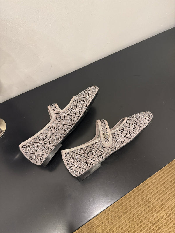 CC 25 Ballet Flats Grey Calfskin 331660