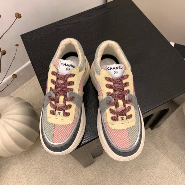 CC Alexander McQueen Sneakers Multicolor  Suede and Tweed Fabric 537193