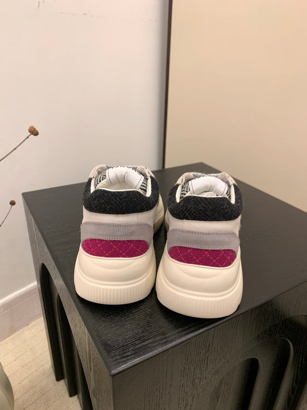 CC Alexander McQueen Sneakers Multicolor  Suede and Tweed Fabric 537194