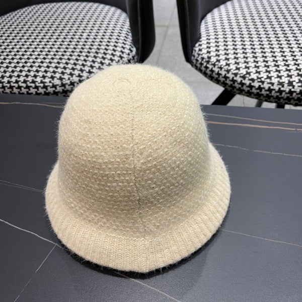 BUCKET HAT IN WHITE WOOL PLUSH 399231