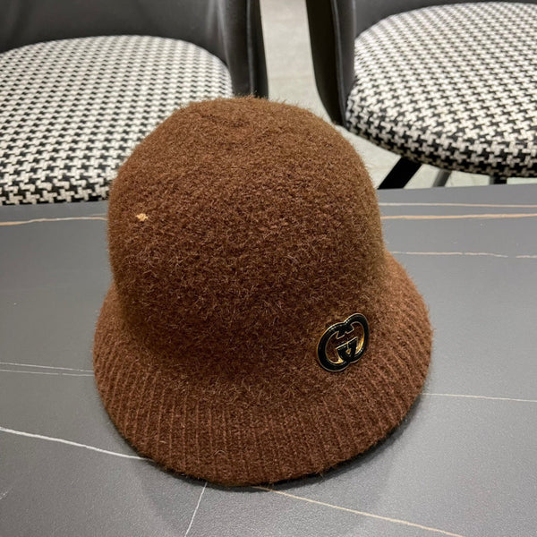 BUCKET HAT IN SYRUP BROWN WOOL PLUSH 399232