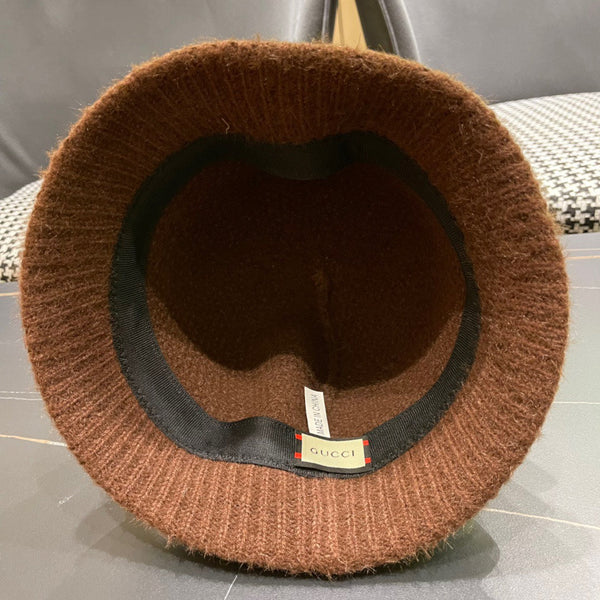 BUCKET HAT IN SYRUP BROWN WOOL PLUSH 399232