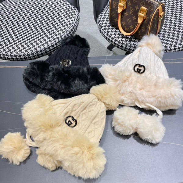 CAPPELLO DEERSTALKER IN LANA E PILE NERO 434696