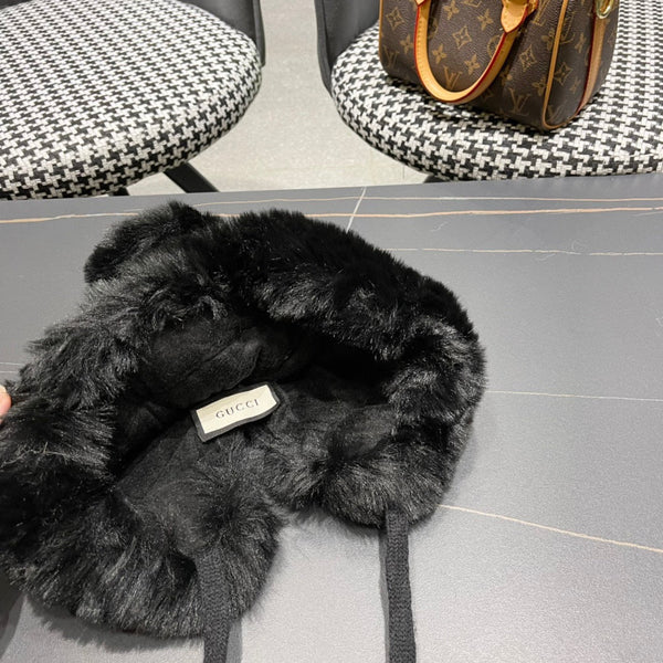 CAPPELLO DEERSTALKER IN LANA E PILE NERO 434696