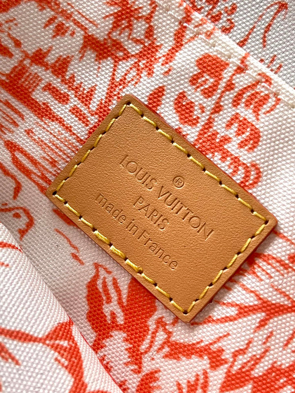 ACCESSORI MULTITASCHE 24 IN PIASTRELLE MONOGRAMMA CORALLO TELA FERRAMENTA ORO