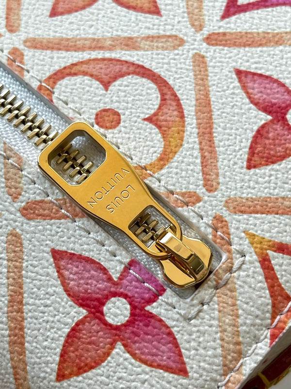 BORSA MÉTIS 25 IN TELA CON MONOGRAMMA CORALLO E FERRAMENTA ORO