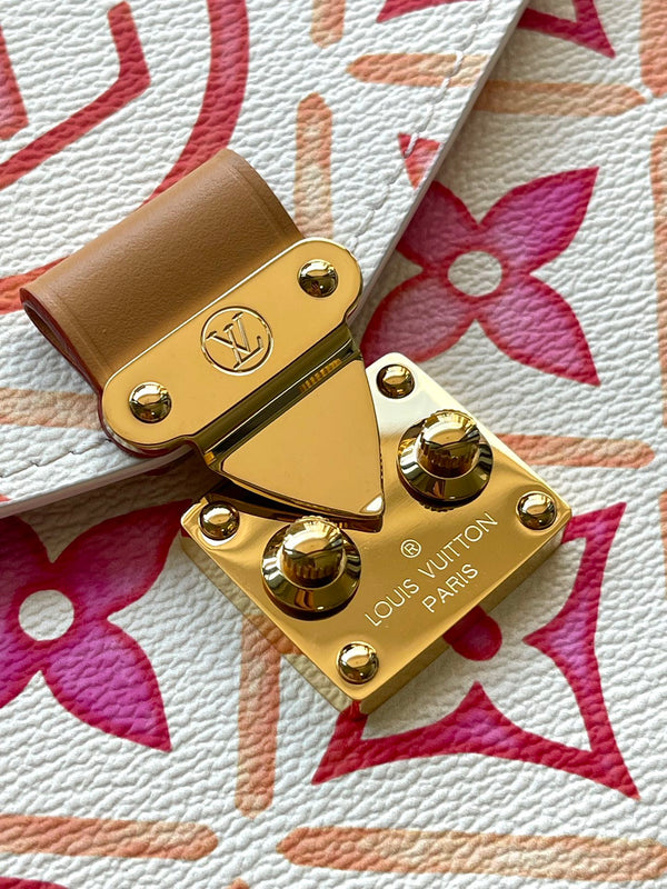 BORSA MÉTIS 25 IN TELA CON MONOGRAMMA CORALLO E FERRAMENTA ORO