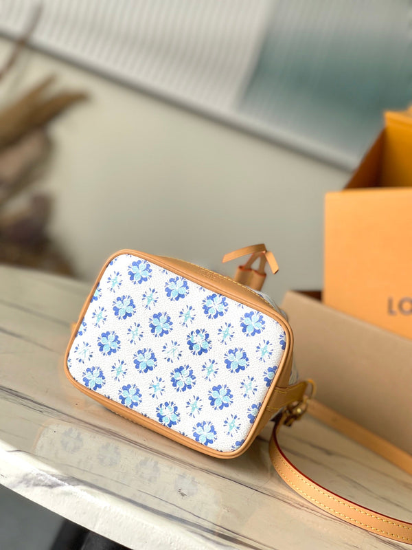 NANO NOAH 16 IN TELA CON PIASTRELLE MONOGRAMMA BLU LAGUNA