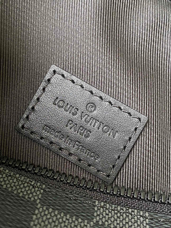 BORSA DA DECOLLO 30 IN TELA DAMIER GRAPHITE GRIGIO NERO