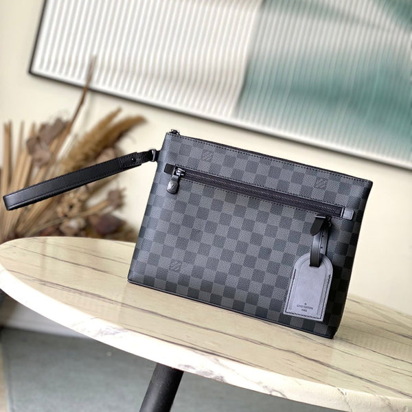 BORSA DA DECOLLO 30 IN TELA DAMIER GRAPHITE GRIGIO NERO