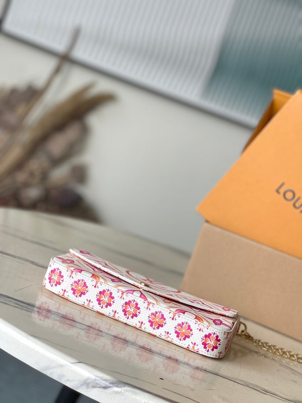 FÉLICIE POCHETTE 21 IN TELA MONOGRAMMA CORALLO