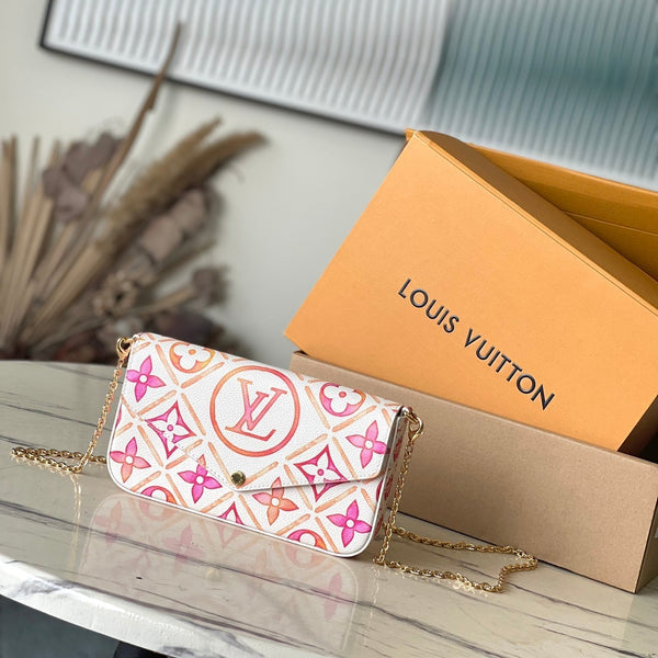 FÉLICIE POCHETTE 21 IN TELA MONOGRAMMA CORALLO