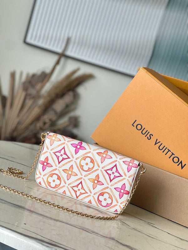 FÉLICIE POCHETTE 21 IN TELA MONOGRAMMA CORALLO