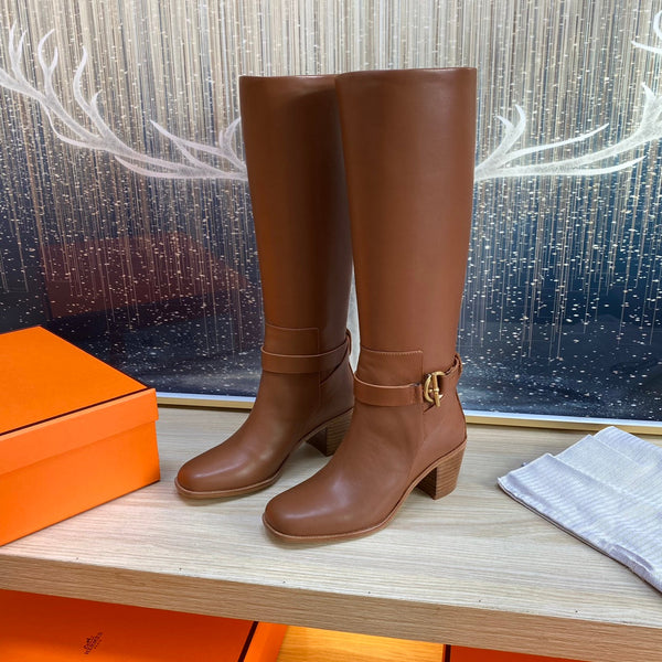 Stivale HM Justine in pelle di vacchetta marrone 987481