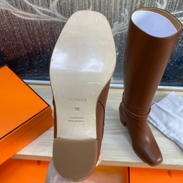 Stivale HM Justine in pelle di vacchetta marrone 987481