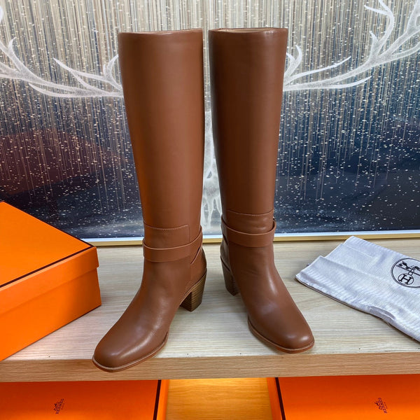 Stivale HM Justine in pelle di vacchetta marrone 987481