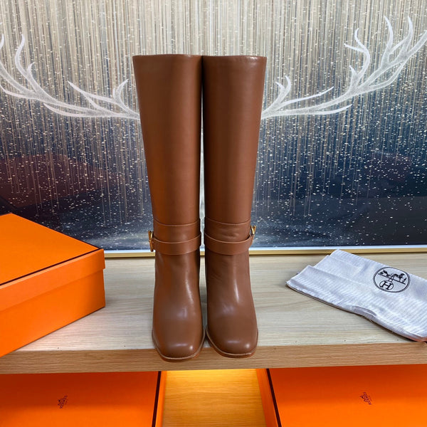 Stivale HM Justine in pelle di vacchetta marrone 987481