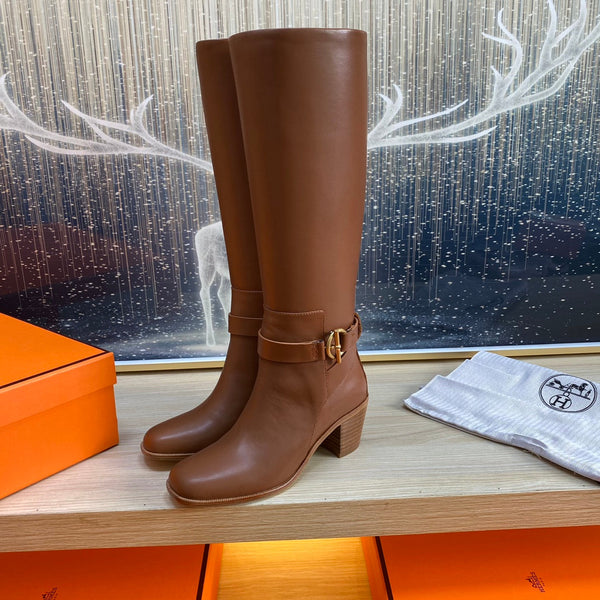 Stivale HM Justine in pelle di vacchetta marrone 987481