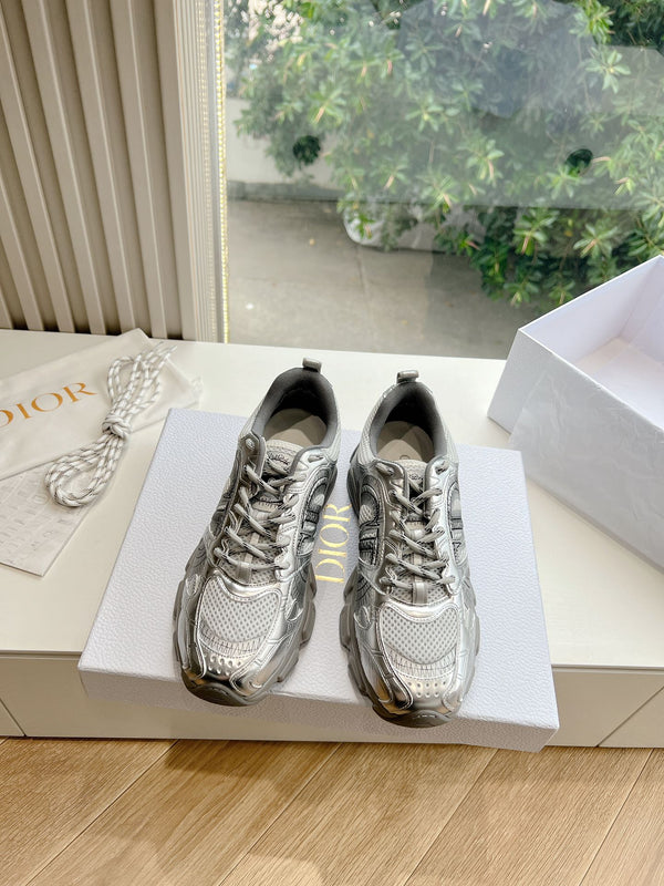 CD Chrono Sneaker Mesh with Leather-Effect Panels 241615