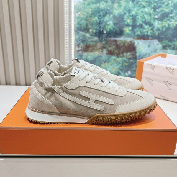 HM JET SNEAKER GREY CREAM CALFSKIN SUEDE