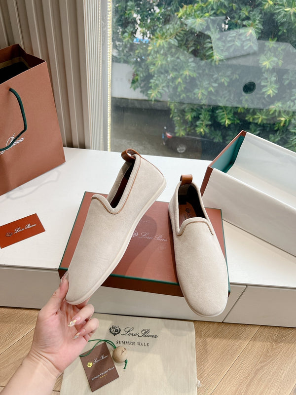 Mocassino Venice Walk in pelle scamosciata color crema