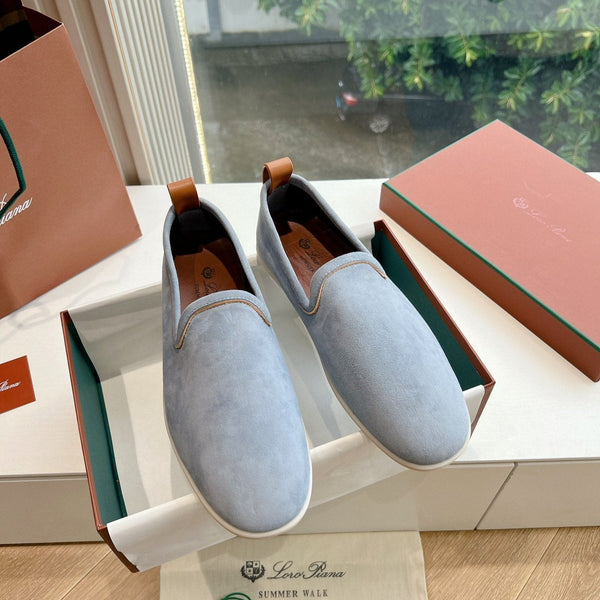 Mocassino Venice Walk in pelle scamosciata blu grigio