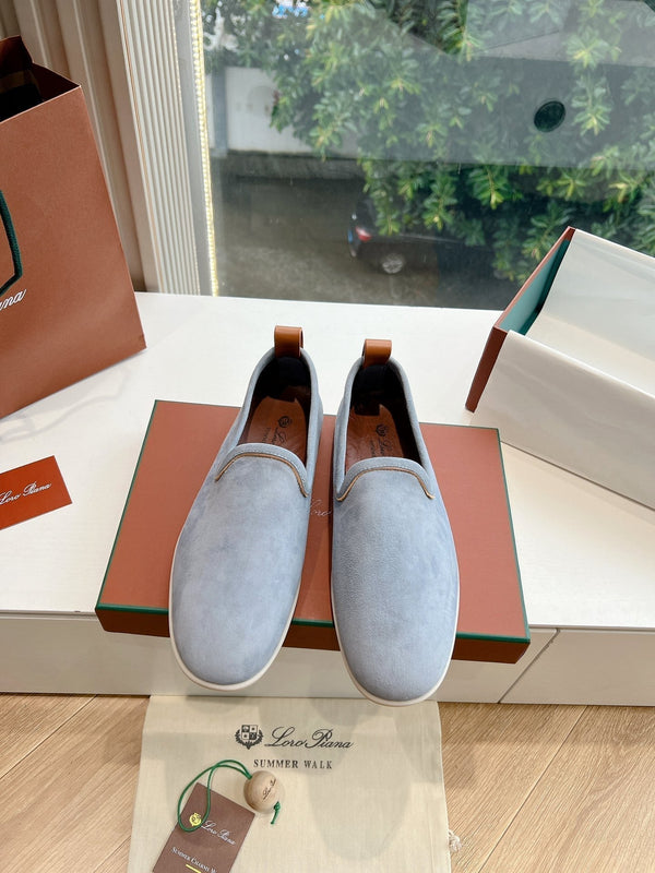 Mocassino Venice Walk in pelle scamosciata blu grigio