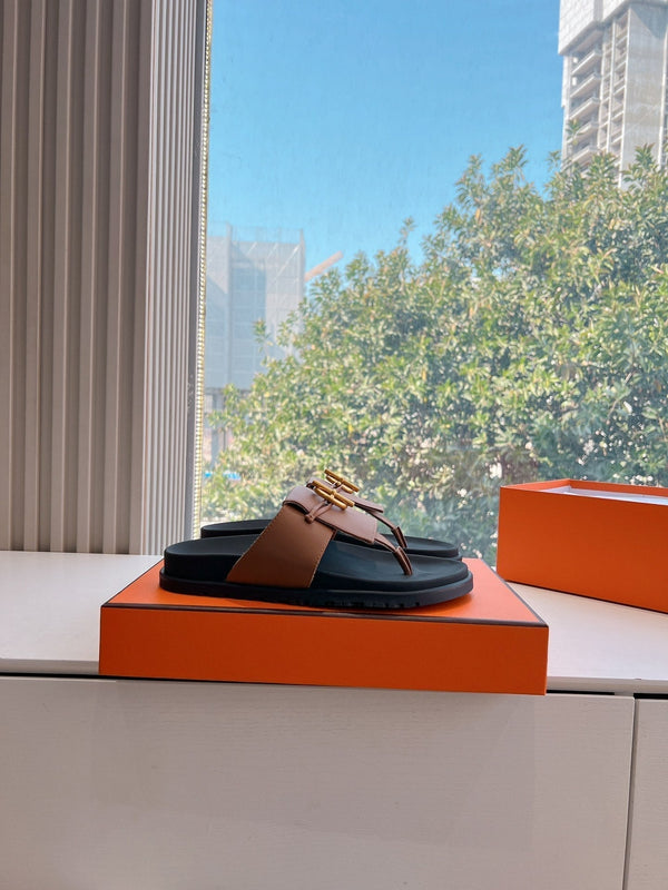 HM Joyce Sandals Black Brown Lambskin 292599