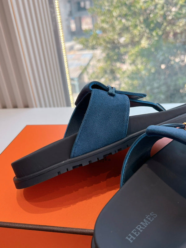 HM Joyce Sandals Black Blue Suede Lambskin 292600