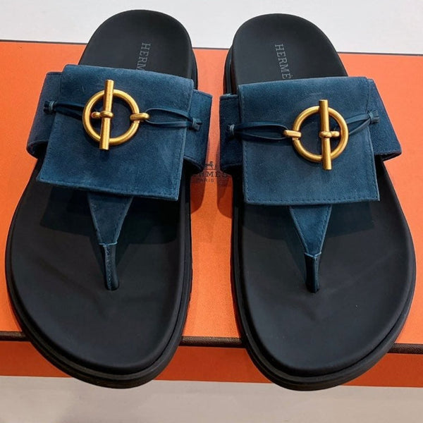 HM Joyce Sandals Black Blue Suede Lambskin 292600