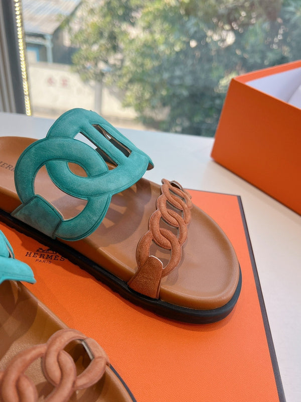 Sandalo HM 25 Extra in pelle di vitello blu oro