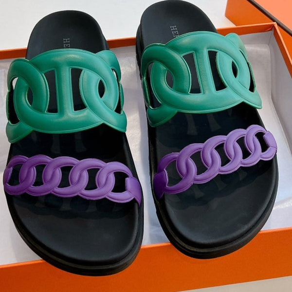 HM 25 Extra Sandal Purple Green Calfskin 292561