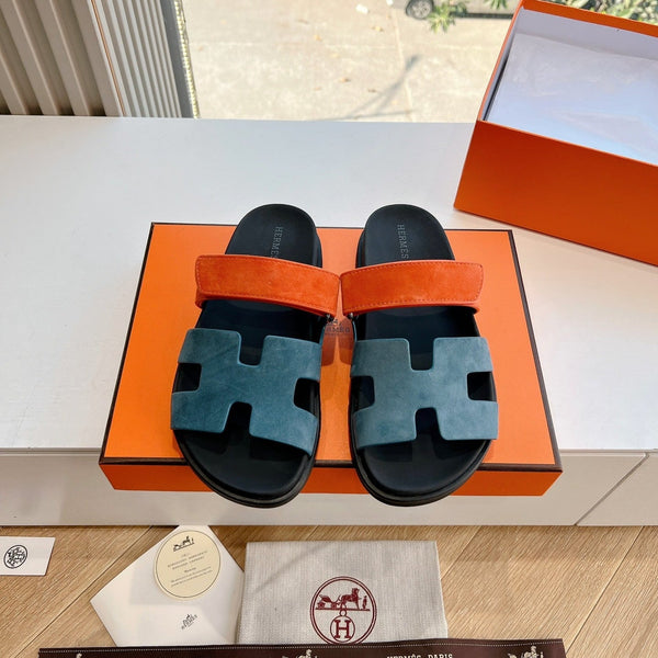 Sandalo HM Cyprus in camoscio verde celadon 202808