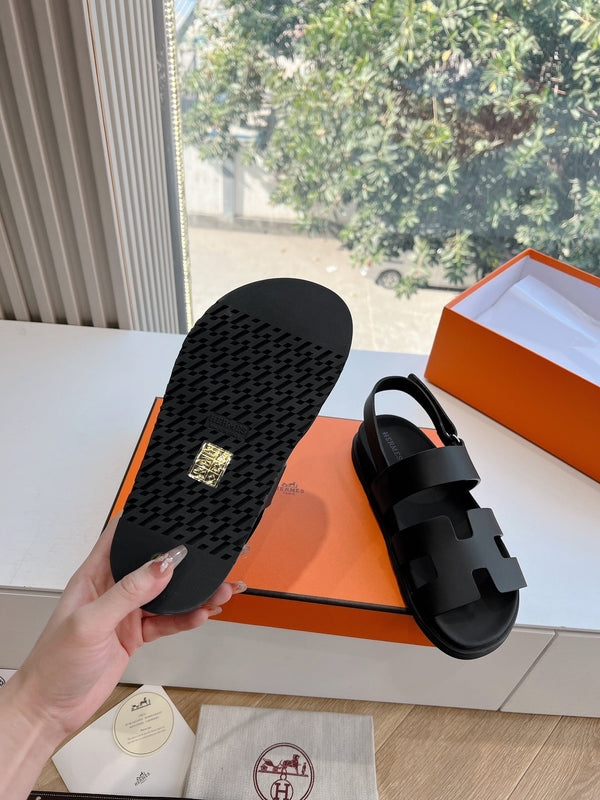 Sandalo HM 25 Genius in pelle di vitello nera