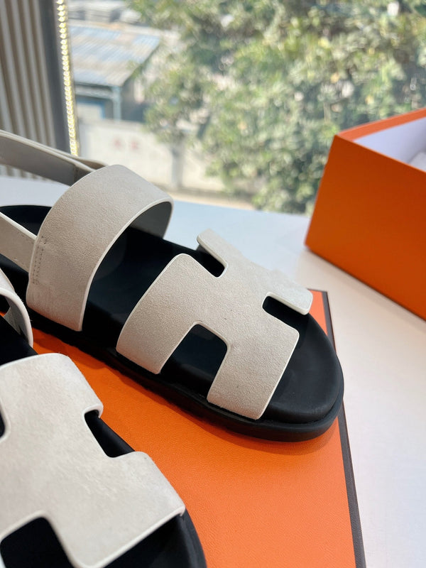 HM 25 Genius Sandal Grey Suede Black Calfskin