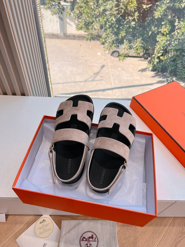 Sandalo HM 25 Genius in pelle scamosciata marrone rosa e vitello nero