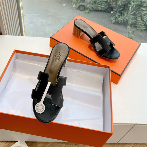 OASIS SANDAL IN BLACK CALFSKIN