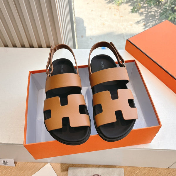 Sandalo HM 25 Genius in pelle di vitello nera dorata