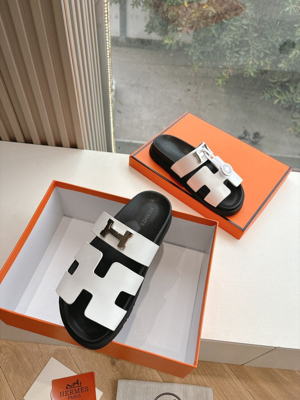 Sandalo HM 25 Cyprus in pelle di vitello bianca argento H