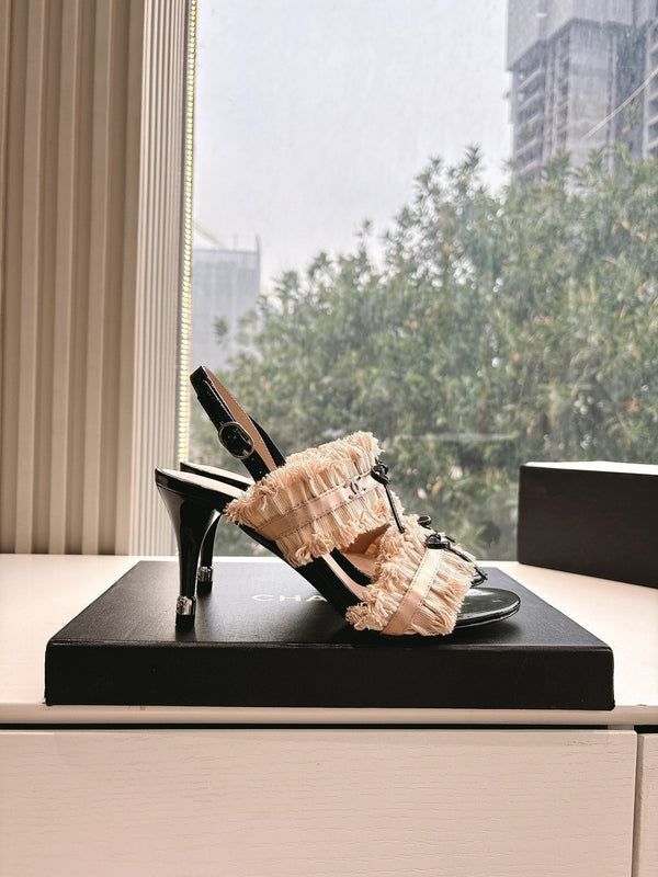 CC Sandals with bow tie Nude 7cm Lambskin 202867