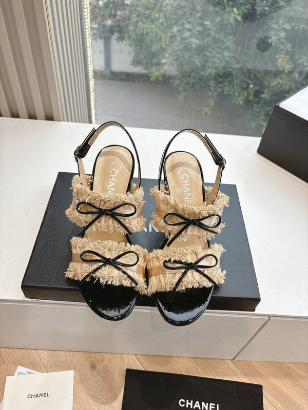 CC Sandals with bow tie Nude 7cm Lambskin 202869