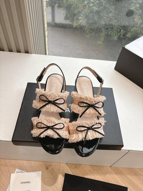 CC Sandals with bow tie Nude 4,5cm Lambskin 202872