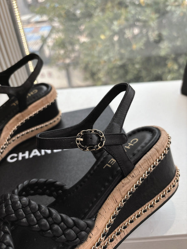 CC Mules Sandals Black 6cm Lambskin 202879