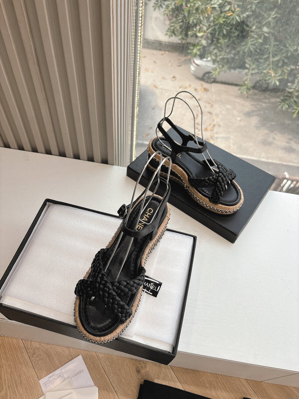 CC Mules Sandals Black 6cm Lambskin 202879