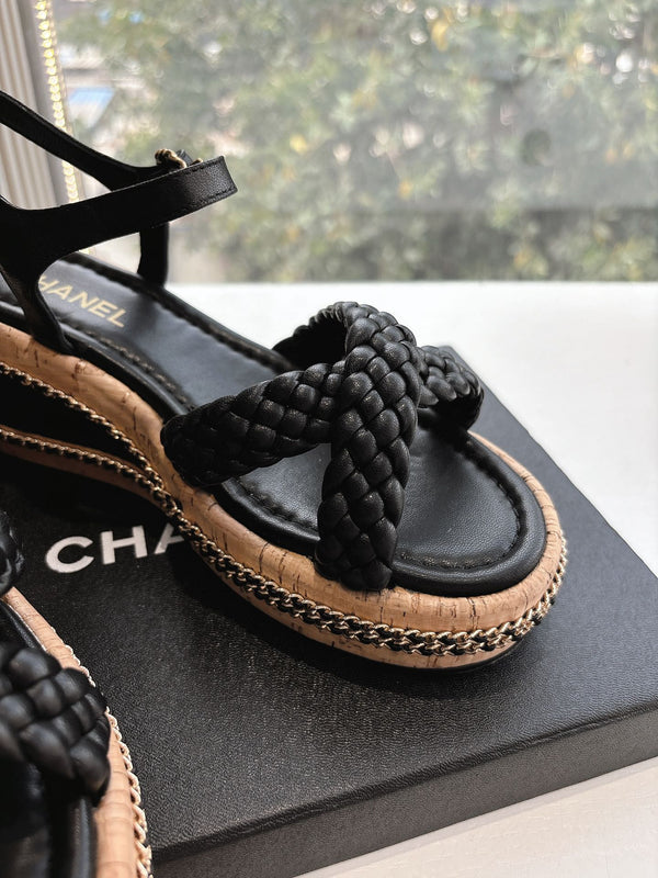 CC Mules Sandals Black 6cm Lambskin 202879