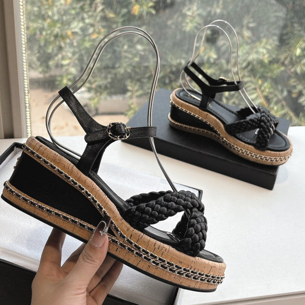 CC Mules Sandals Black 6cm Lambskin 202879